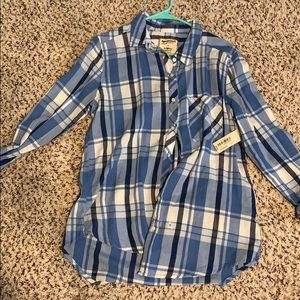 Women’s blue plaid shirt